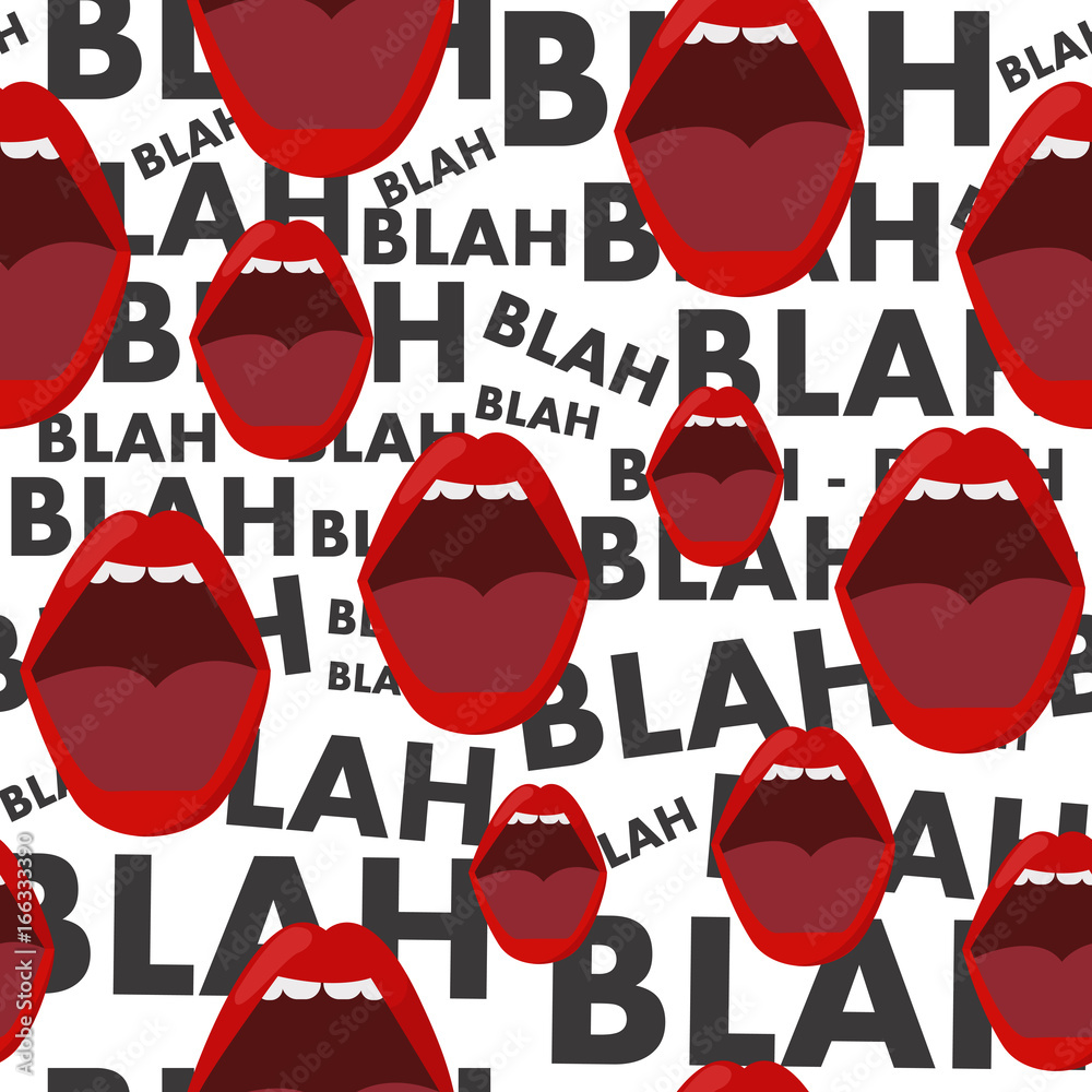 Εκτύπωση καμβά Seamless background with the mouth and gossip blah blah blah