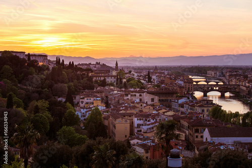 Florence. Image of Florence, Italy during beautiful sunset sky scene