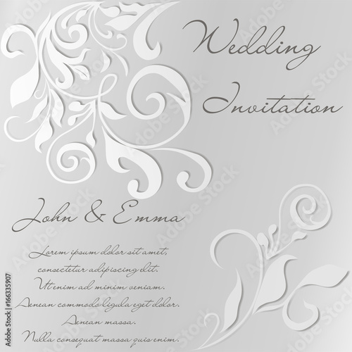Floral wedding invitation