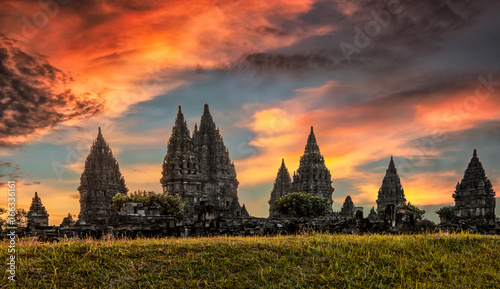 Overcast Sunset at Prambanan Temple