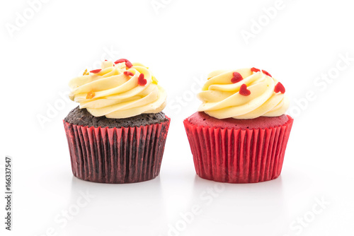 red velvet and chocolate cupcake