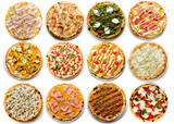Different types of pizzas in one image