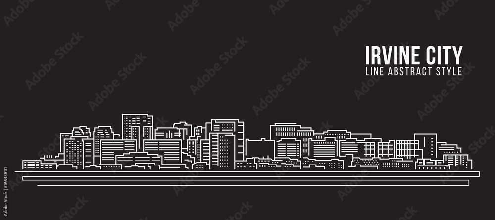 Cityscape Building Line art Vector Illustration design - Irvine city