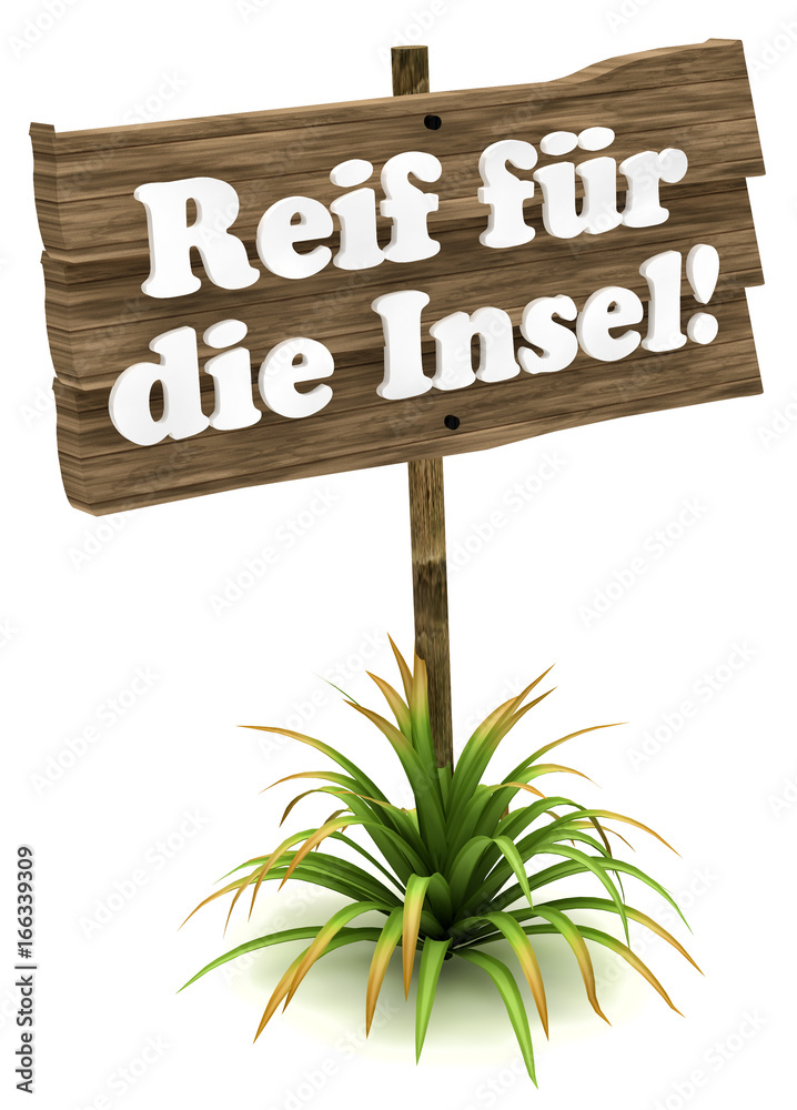 Reif für die Insel! Button, Icon, Schild StockIllustration Adobe Stock