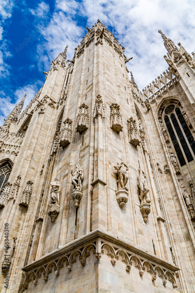 Architectural detail of the Milan Cathedral - Duomo di Milano, Italy