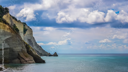 Peaceful sea and stormy sky