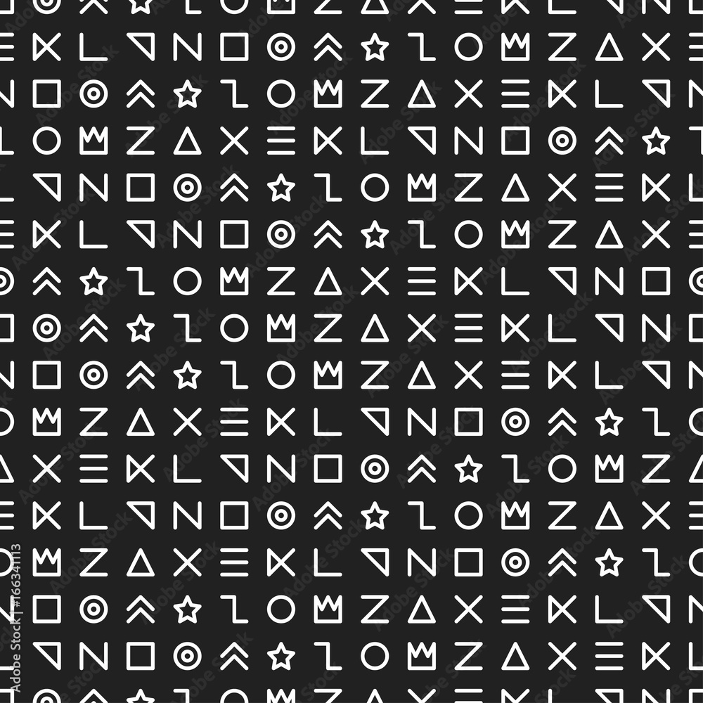 Retro memphis geometric line shapes seamless patterns. Hipster fashion 80-90s. Abstract jumble textures. Black and white. Zigzag lines. Triangle. Memphis style for printing, website, design, poster. Retro memphis geometric line shapes seamless patterns. Hipster fashion 80-90s. Abstract jumble textures. Black and white. Zigzag lines. Triangle. Memphis style for printing, website, design, poster.