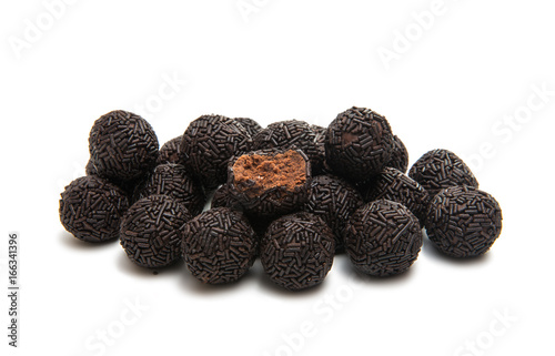 Chocolate truffle isolated