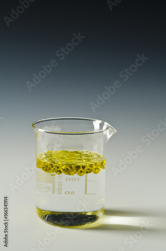 Physics. Immiscible fluids, oil and water. Series. 3 0f 4. photo