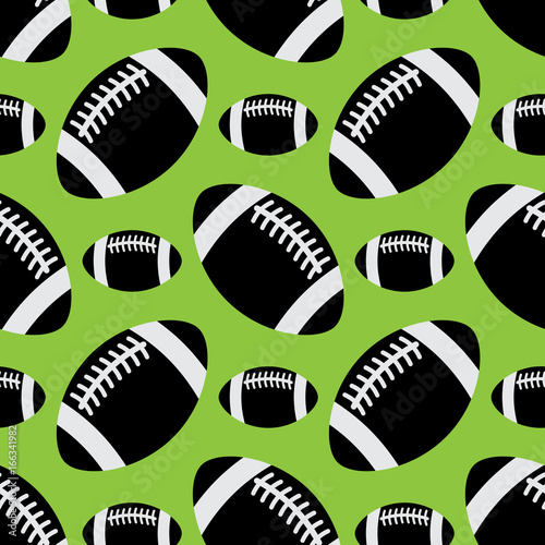 seamless pattern - black american football balls