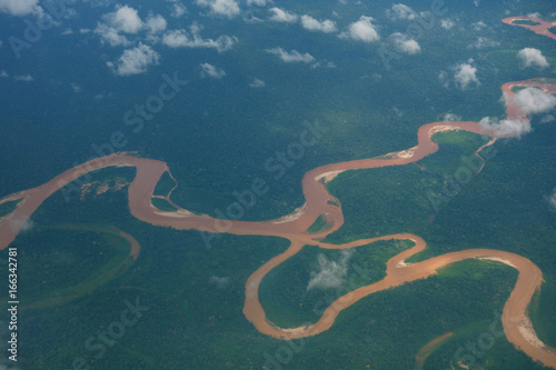 Amazonas und Regenwald Luftaufnahme