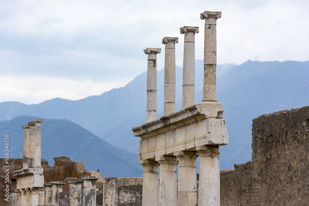 Ruins of the ancient Italian town Pompeii