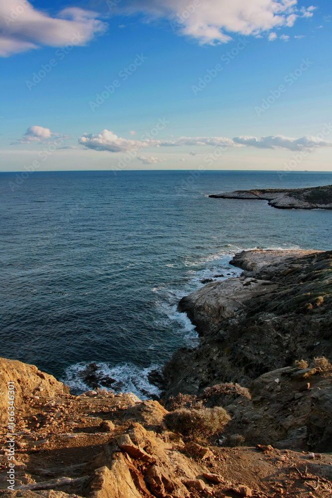 Sunset litting the sea and seacoast Sunset litting the sea and seacoast