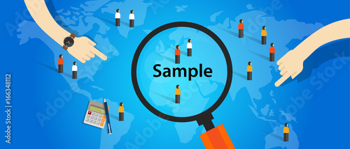 sample from population statistics research survey methodology selection concept