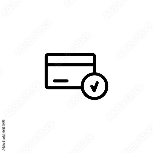 accept card line black icon