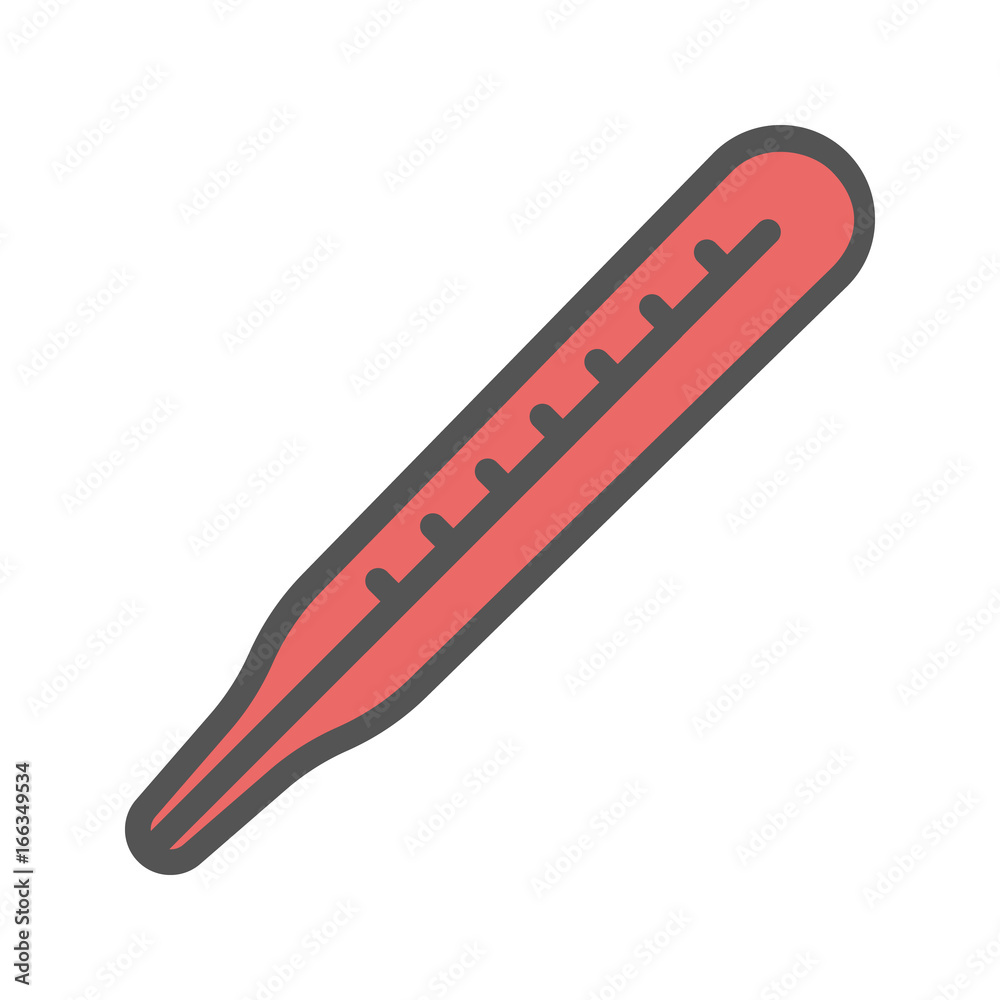 Thermometer color icon. Isolated vector illustration on white background.