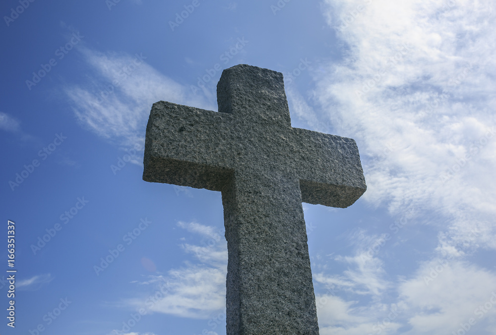 Stone cross in Sardinia island, Italy