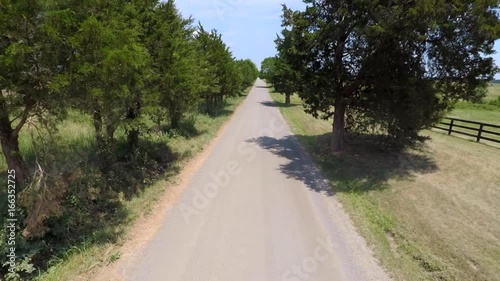 Aerial Footage of Rural Road and Farms photo