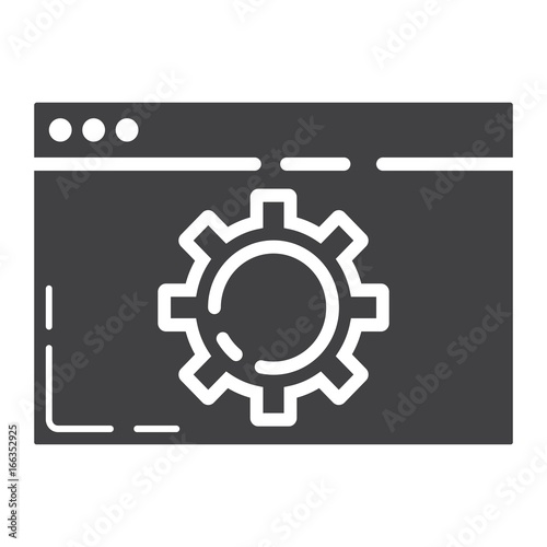 Web optimization glyph icon, seo and development, browser sign vector graphics, a solid pattern on a white background, eps 10.