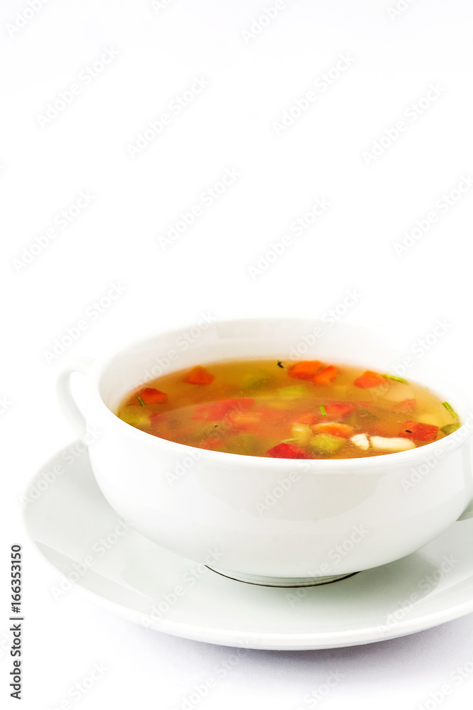 Vegetable soup isolated on white background
Vegetable soup isolated on white background