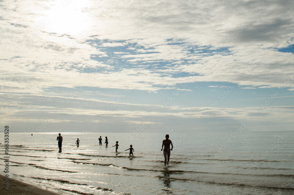 People Silhouette at the Jurmala Beach