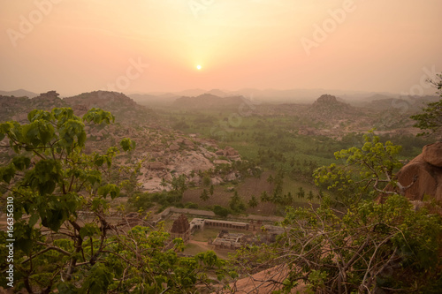 Hampi village landscape in India