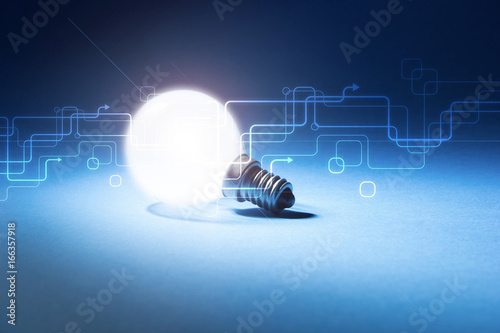 Quadro su tela lampadina, impianti elettrici, luce, elettricità