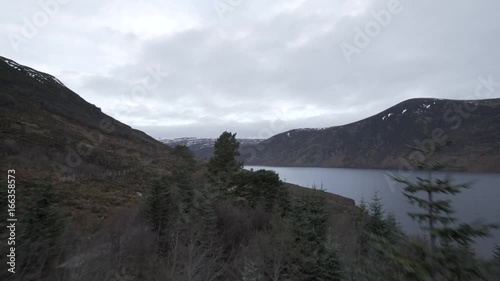 Aerial 1 of Loch Glass in Dingwall, Scotland