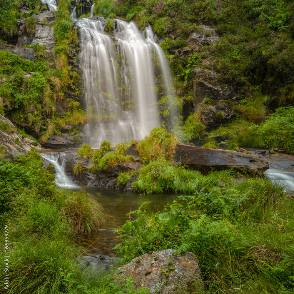 The Xestosa waterfall in the Xistral mountain range