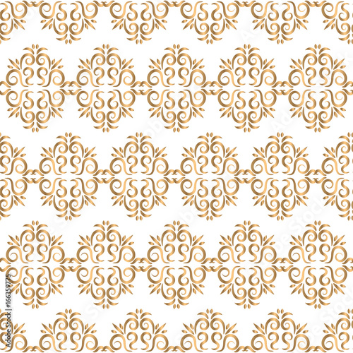 Golden damask pattern.