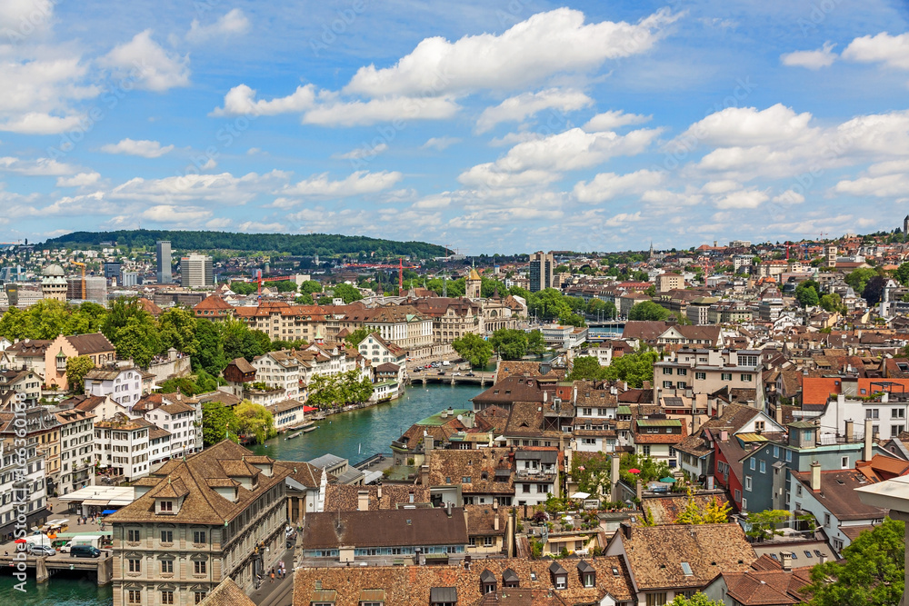 Zurich, Switzerland - view over inner city