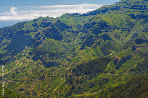 View of mountains on the route Pico Ruivo - Encumeada, Madeira Island, Portugal, Europe.