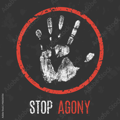 Vector illustration. The medical diagnosis. Stop agony.