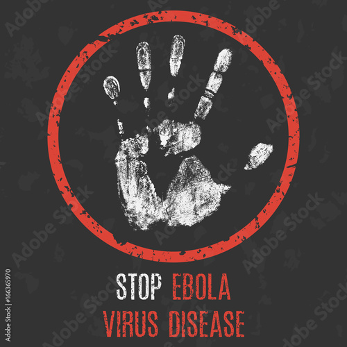 Vector illustration. The medical diagnosis. Stop Ebola virus disease.