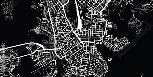 Urban city map of Helsinki, Finland