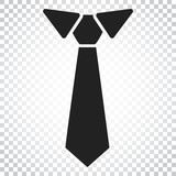 Tie flat icon. Necktie vector illustration. Simple business concept pictogram on isolated background.