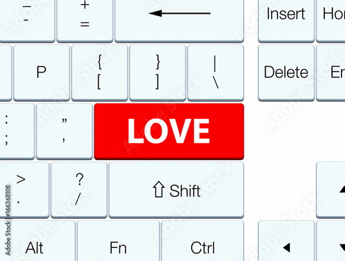 Love red keyboard button