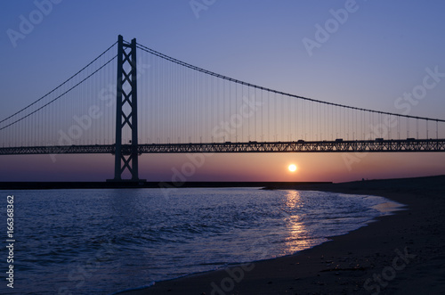 sunset with bridge 