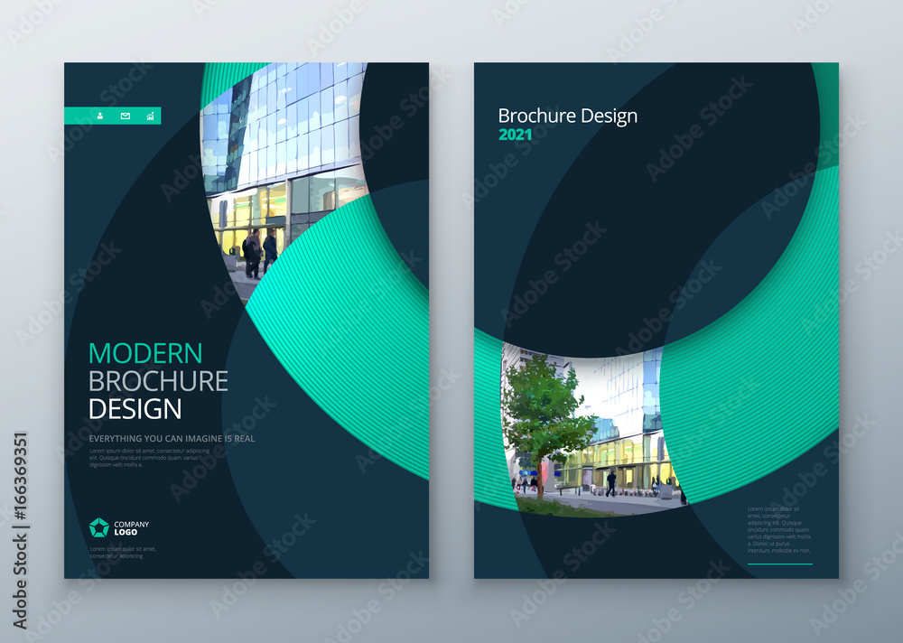 Brochure template layout design. Corporate business annual report, catalog, magazine, flyer mockup. Creative modern bright concept circle round shape