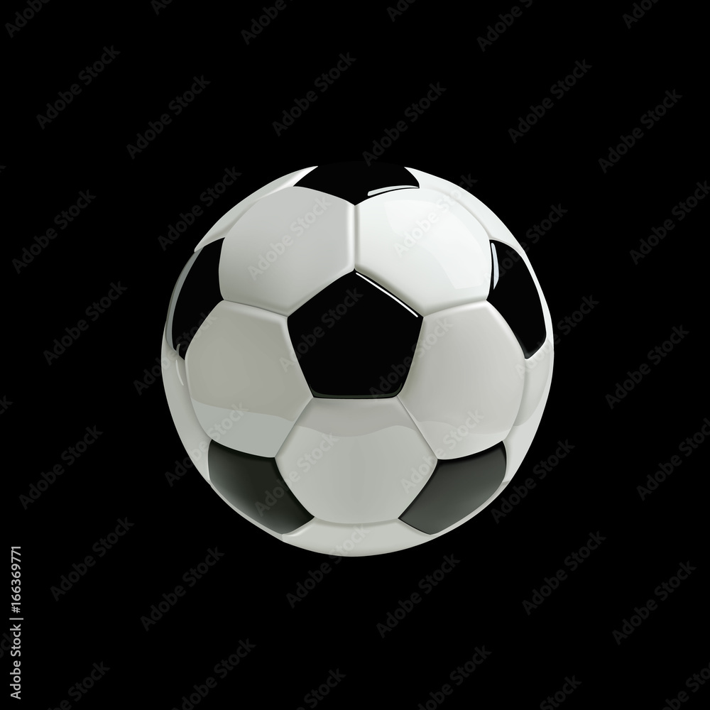 Realistic soccer ball or football ball on black background Realistic soccer ball or football ball on black background