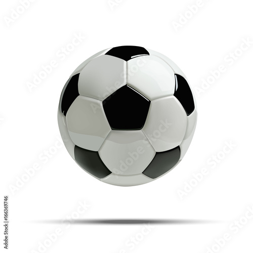Realistic soccer ball or football ball on white background