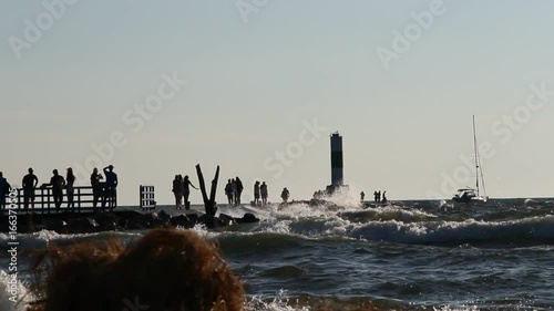 A light house at Lake Michigan Holland beach, USA