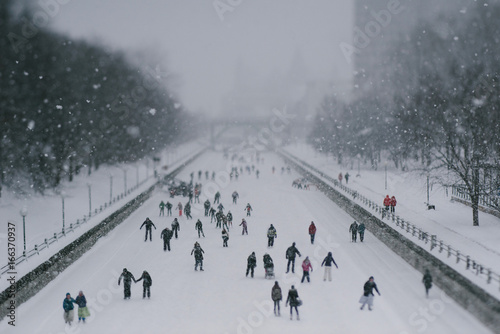 Skaters on the Rideau Canal Skateway photo