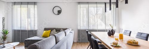 Modern interior with communal table