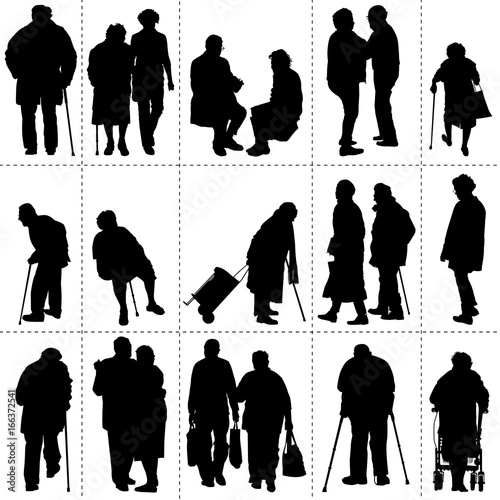 Silhouettes : vieilles personnes, seniors