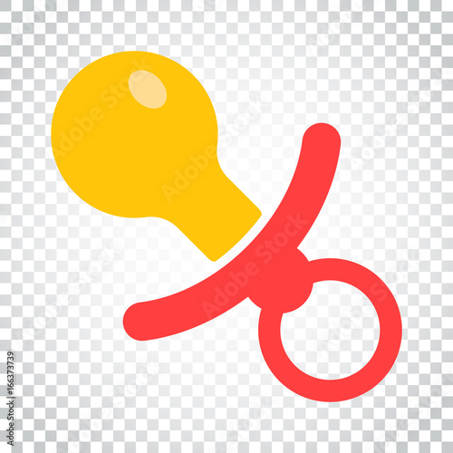 Baby pacifier icon. Child toy nipple vector illustration. Simple business concept pictogram on isolated background.