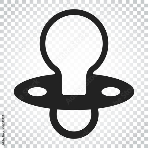 Baby pacifier icon. Child toy nipple vector illustration. Simple business concept pictogram on isolated background.