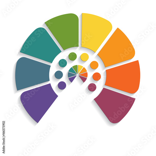 chart semicircle for infographics eight positions