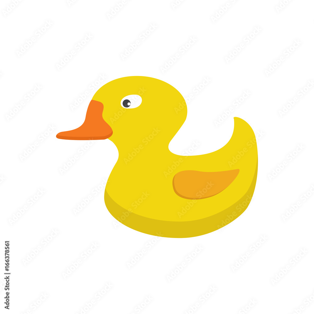 Vector illustration, icon. Yellow rubber duck toy, bath toy. Vector illustration, icon. Yellow rubber duck toy, bath toy.