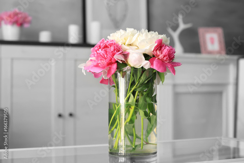 Glass vase with beautiful p...